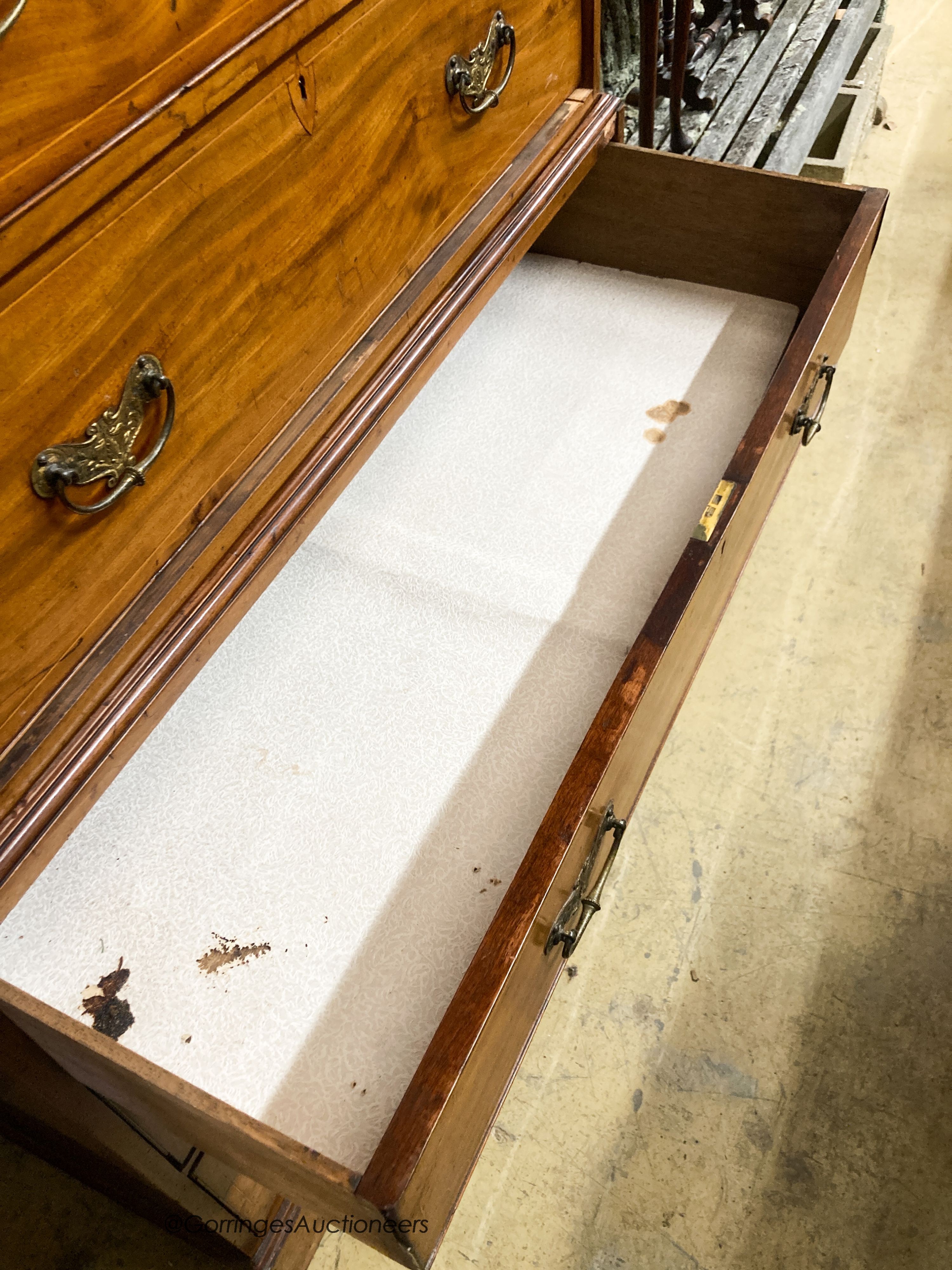 A George III mahogany chest on chest, W.114cm D.60cm H.185cm